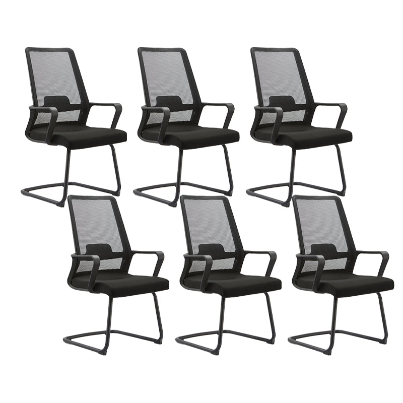 Contemporary Breathable Air Grid Office Chair Microfiber Task High Back Chair Matte Black 6 Piece Set Clearhalo 'furn' 'furn_office_chair' 'Furniture' 'Office Chairs' 'Office Furniture' 'office_chair' 6214946