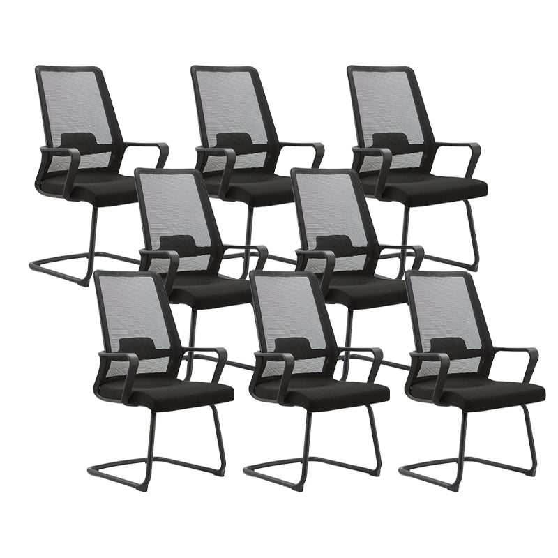 Contemporary Breathable Air Grid Office Chair Microfiber Task High Back Chair Matte Black 8 Piece Set Clearhalo 'furn' 'furn_office_chair' 'Furniture' 'Office Chairs' 'Office Furniture' 'office_chair' 6214947