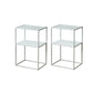 Modernistic Double Tier Rectangular with Storage Frame Glass Side Table White 2 Clearhalo 'Coffee & Accent Tables' 'End & Side Tables' 'end_side_tables' 'furn' 'furn_end_side_tables' 'Furniture' 'Living Room Furniture' 6215498