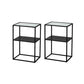 Modernistic Double Tier Rectangular with Storage Frame Glass Side Table Black 2 Clearhalo 'Coffee & Accent Tables' 'End & Side Tables' 'end_side_tables' 'furn' 'furn_end_side_tables' 'Furniture' 'Living Room Furniture' 6215500