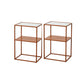 Modernistic Double Tier Rectangular with Storage Frame Glass Side Table Orange-Red 2 Clearhalo 'Coffee & Accent Tables' 'End & Side Tables' 'end_side_tables' 'furn' 'furn_end_side_tables' 'Furniture' 'Living Room Furniture' 6215504