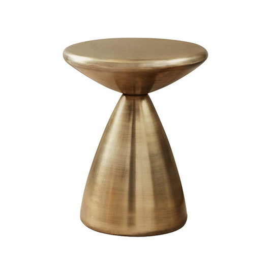 Living Room Side Table Mid-Century Round Pedestal Iron End Table