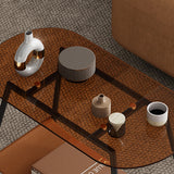 End Table Glass Sled with Storage Oval Contemporary Double Tier Side Table Clearhalo 'Coffee & Accent Tables' 'End & Side Tables' 'end_side_tables' 'furn' 'furn_end_side_tables' 'Furniture' 'Living Room Furniture' 6215647