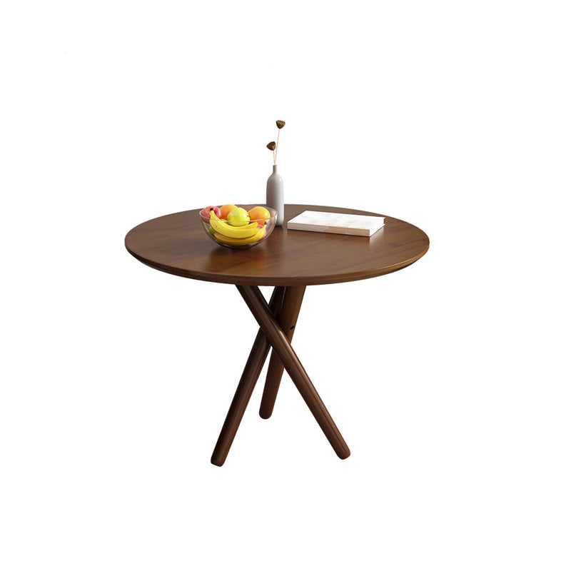 Mesa auxiliar de madera sólida 3 patas redonda de la sala de estar nórdica