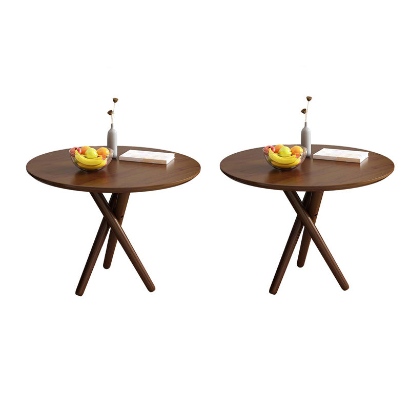 Mesa auxiliar de madera sólida 3 patas redonda de la sala de estar nórdica