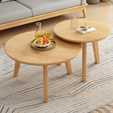 Mesa auxiliar de madera sólida 3 patas redonda de la sala de estar nórdica