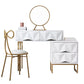 引き出し付きの現代の白い化粧ドレッシングテーブルスツールセット