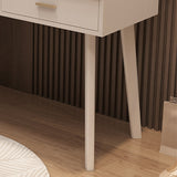 Tavolo da toeletta in legno massiccio contemporaneo set di sgabelli 1 vanità per trucco del cassetto