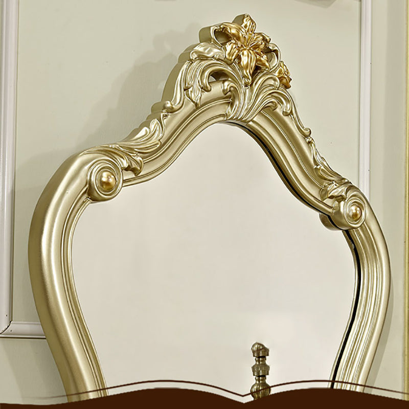 Victorian 2-Drawer Dressing Table Stool Set Solid Wood Vanity Desk Clearhalo 'Bedroom Furniture' 'furn' 'furn_makeup_vanities' 'Furniture' 'Makeup Vanities' 'makeup_vanities' 6215795
