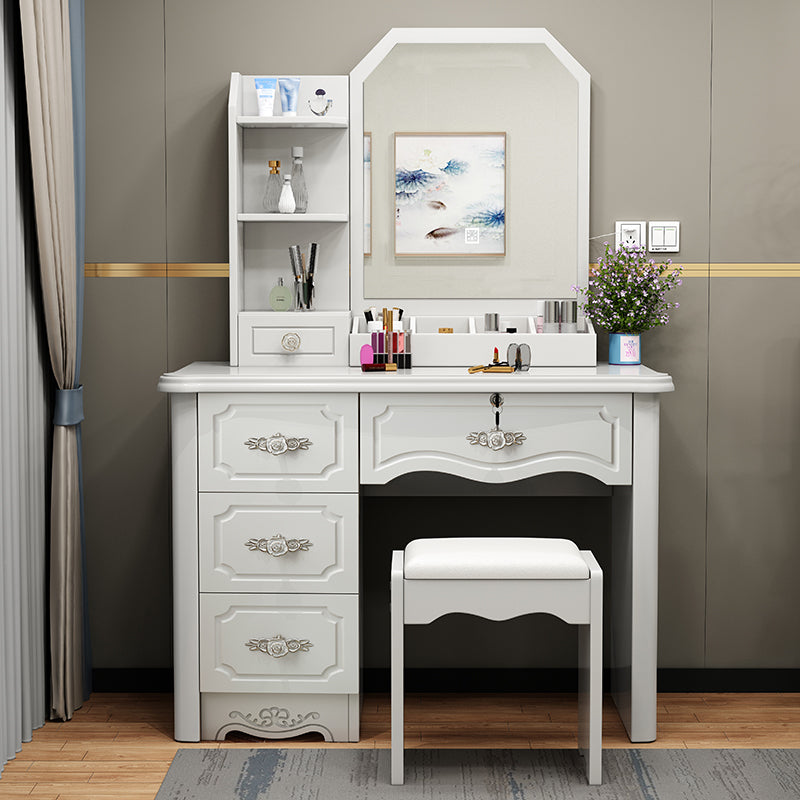 Make-up Vanity Standing Wooden 5-Drawers Mirror Contemporary