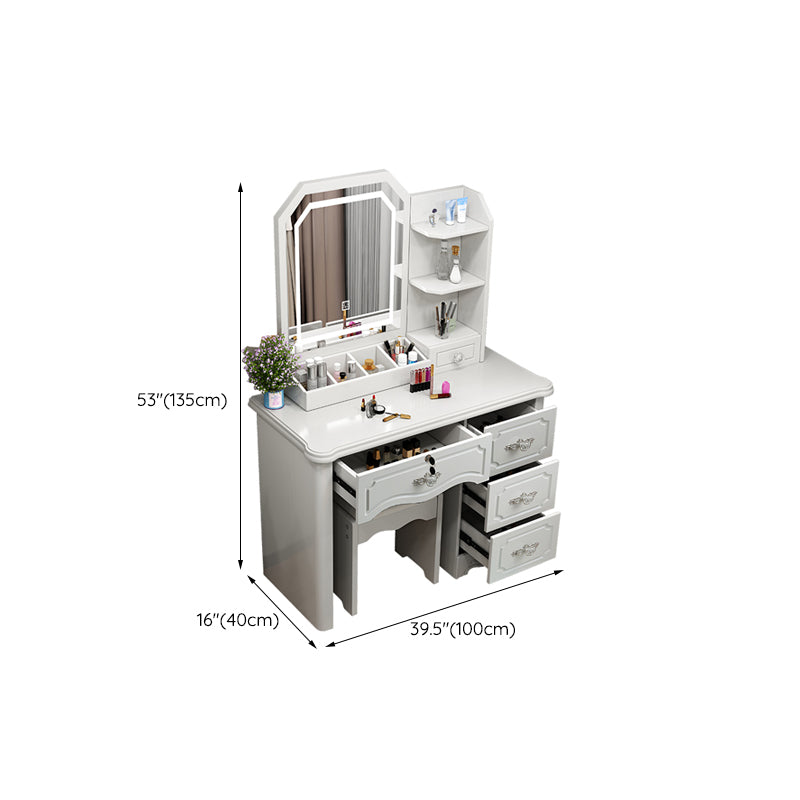 Make-up Vanity Standing Wooden 5-Drawers Mirror Contemporary