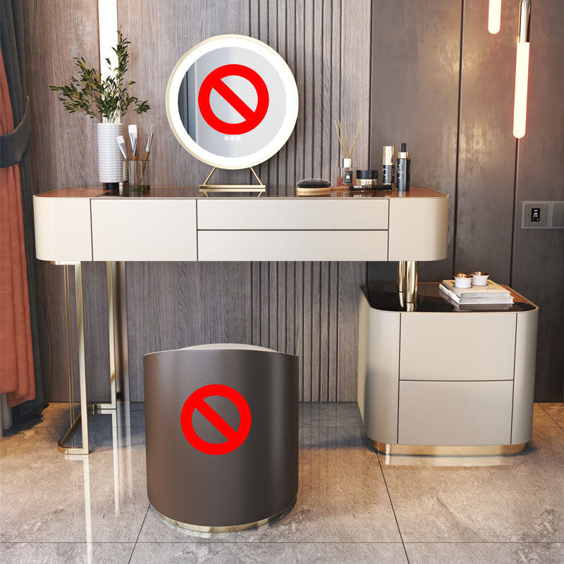 Desca di vanità bianca glam con 5 cassetti di stoccaggio da 16.14 "