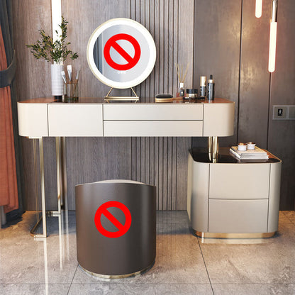 Desca di vanità bianca glam con 5 cassetti di stoccaggio da 16.14 "