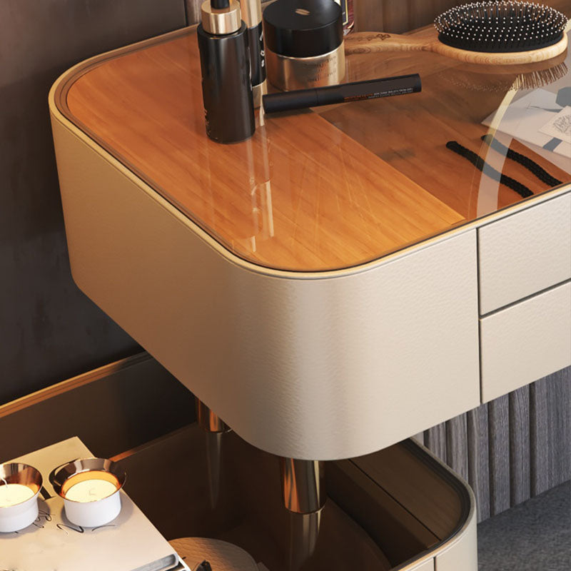 Desca di vanità bianca glam con 5 cassetti di stoccaggio da 16.14 "