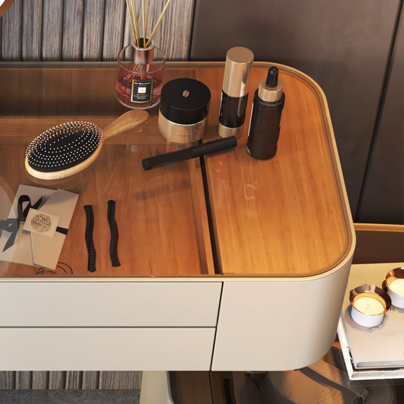 Desca di vanità bianca glam con 5 cassetti di stoccaggio da 16.14 "