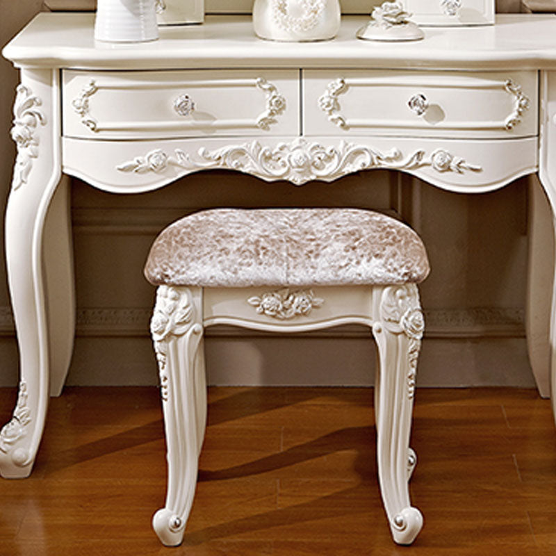 Victorian Solid Artificial Wood Vanity Dressing Table 4 Drawer Makeup Vanity Desk Clearhalo 'Bedroom Furniture' 'furn' 'furn_makeup_vanities' 'Furniture' 'Makeup Vanities' 'makeup_vanities' 6215874