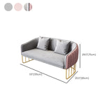 Contemporary Tight Back Sofa with Tuxedo Arm and Metal Base for Living Room