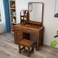 Make-up Vanity Standing Solid Wood Double Drawers Mirror Traditional Bedroom Clearhalo 'Bedroom Furniture' 'furn' 'furn_makeup_vanities' 'Furniture' 'Makeup Vanities' 'makeup_vanities' 6215913