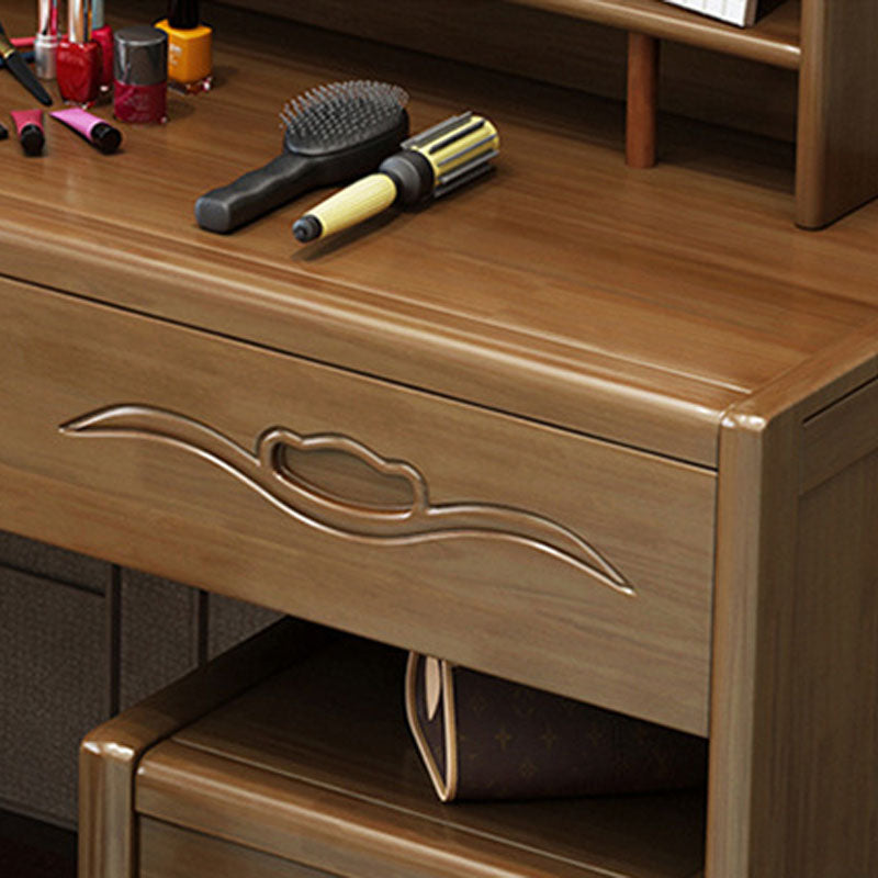 Traditional Bedroom Solid Wood 4 Drawer Standing Make-up Vanity Clearhalo 'Bedroom Furniture' 'furn' 'furn_makeup_vanities' 'Furniture' 'Makeup Vanities' 'makeup_vanities' 6215974
