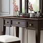 Traditional Solid Wood Vanity Makeup Table Set 3-Drawer Dressing Table Clearhalo 'Bedroom Furniture' 'furn' 'furn_makeup_vanities' 'Furniture' 'Makeup Vanities' 'makeup_vanities' 6215987