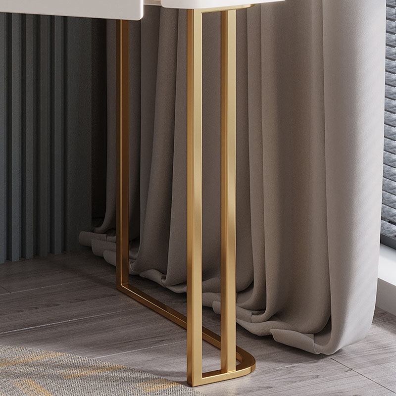 Vanity di trucco bianco con 4 cassetti di stoccaggio da 29,52 "largo vetro