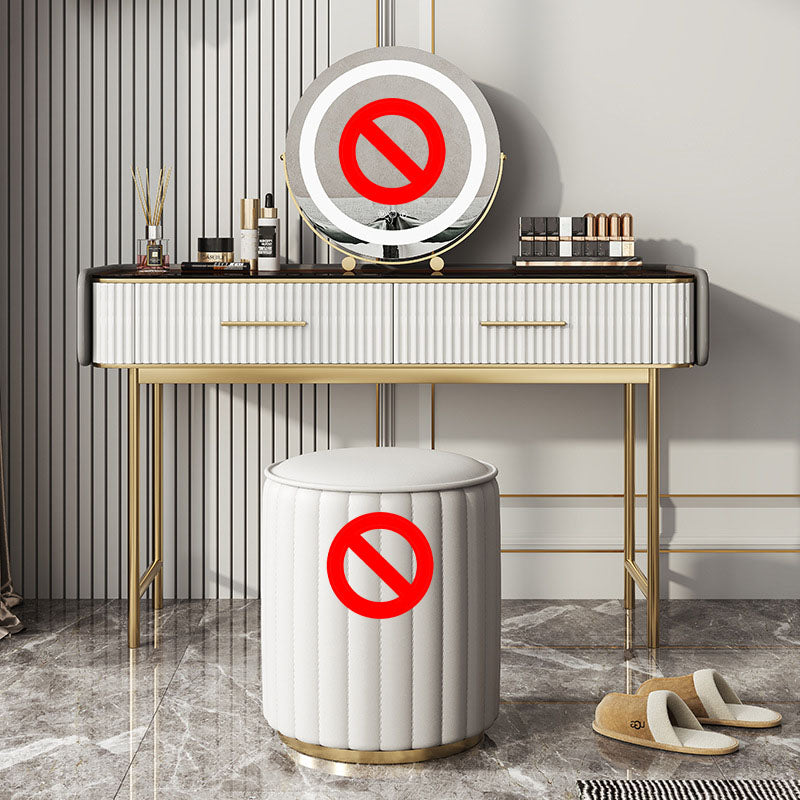 Glam Wooden Makeup Vanity Desk Glass Top Vanity Dressing Table Set Cabinet Not Included Clearhalo 'Bedroom Furniture' 'furn' 'furn_makeup_vanities' 'Furniture' 'Makeup Vanities' 'makeup_vanities' 6216028