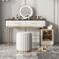 Glam Wooden Makeup Vanity Desk Glass Top Vanity Dressing Table Set Clearhalo 'Bedroom Furniture' 'furn' 'furn_makeup_vanities' 'Furniture' 'Makeup Vanities' 'makeup_vanities' 6216030