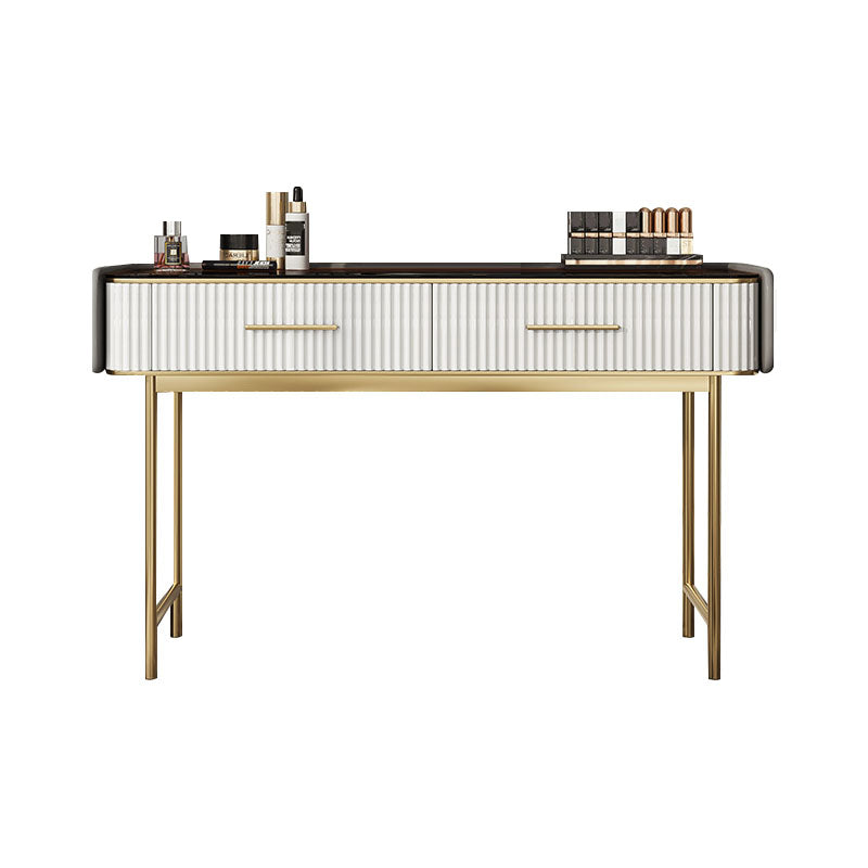 Glam Wooden Makeup Vanity Desk Glass Top Vanity Dressing Table Set Clearhalo 'Bedroom Furniture' 'furn' 'furn_makeup_vanities' 'Furniture' 'Makeup Vanities' 'makeup_vanities' 6216039