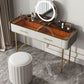 Glam Wooden Makeup Vanity Desk Glass Top Vanity Dressing Table Set Clearhalo 'Bedroom Furniture' 'furn' 'furn_makeup_vanities' 'Furniture' 'Makeup Vanities' 'makeup_vanities' 6216041