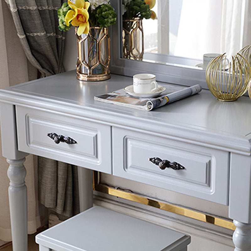 Bedroom Victorian Double Drawers Solid Wood Standing Make-up Vanity Clearhalo 'Bedroom Furniture' 'furn' 'furn_makeup_vanities' 'Furniture' 'Makeup Vanities' 'makeup_vanities' 6216054
