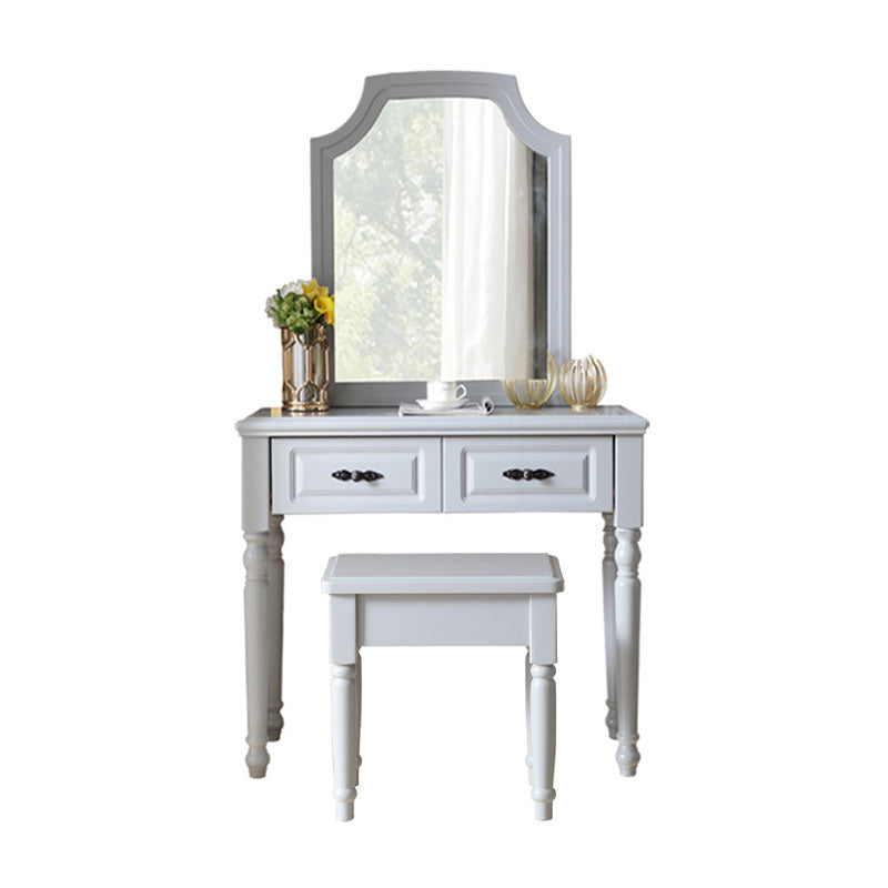 Bedroom Victorian Double Drawers Solid Wood Standing Make-up Vanity Clearhalo 'Bedroom Furniture' 'furn' 'furn_makeup_vanities' 'Furniture' 'Makeup Vanities' 'makeup_vanities' 6216059