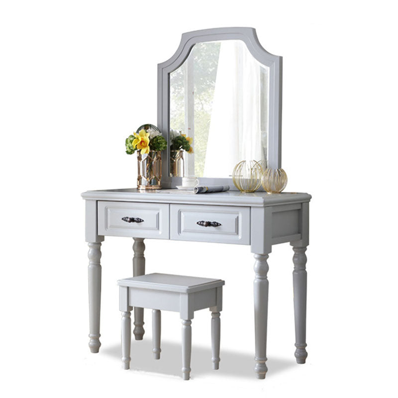 Bedroom Victorian Double Drawers Solid Wood Standing Make-up Vanity Clearhalo 'Bedroom Furniture' 'furn' 'furn_makeup_vanities' 'Furniture' 'Makeup Vanities' 'makeup_vanities' 6216061