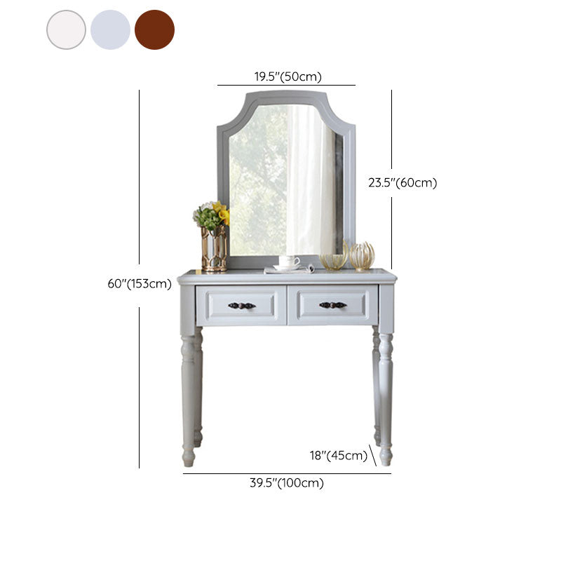 Bedroom Victorian Double Drawers Solid Wood Standing Make-up Vanity Clearhalo 'Bedroom Furniture' 'furn' 'furn_makeup_vanities' 'Furniture' 'Makeup Vanities' 'makeup_vanities' 6216063