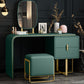 Green Make-up Vanity with 2 Storage Drawers 20.47" Wide Faux Leather Dresser Clearhalo 'Bedroom Furniture' 'furn' 'furn_makeup_vanities' 'Furniture' 'Makeup Vanities' 'makeup_vanities' 6216066