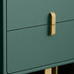 Green Make-up Vanity with 2 Storage Drawers 20.47" Wide Faux Leather Dresser Clearhalo 'Bedroom Furniture' 'furn' 'furn_makeup_vanities' 'Furniture' 'Makeup Vanities' 'makeup_vanities' 6216073