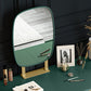 Green Make-up Vanity with 2 Storage Drawers 20.47" Wide Faux Leather Dresser Clearhalo 'Bedroom Furniture' 'furn' 'furn_makeup_vanities' 'Furniture' 'Makeup Vanities' 'makeup_vanities' 6216074