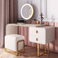 2-Drawer Glam Makeup Vanity Set Faux Leather Vanity Dressing Table