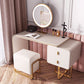 2-Drawer Glam Makeup Vanity Set Faux Leather Vanity Dressing Table