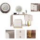 2-Drawer Glam Makeup Vanity Set Faux Leather Vanity Dressing Table