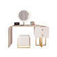 2-Drawer Glam Makeup Vanity Set Faux Leather Vanity Dressing Table