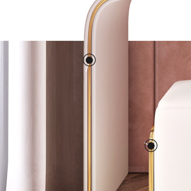 2-Drawer Glam Makeup Vanity Set Faux Leather Vanity Dressing Table