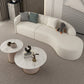 Contemporary 23.62 "/27.55" H White Wool Curved Sofa for Living Room