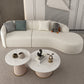 Contemporain 23,62 "/27,55" H Sofa courbe en laine blanche pour le salon