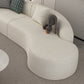 Contemporain 23,62 "/27,55" H Sofa courbe en laine blanche pour le salon