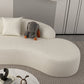 Contemporain 23,62 "/27,55" H Sofa courbe en laine blanche pour le salon