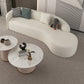 Contemporain 23,62 "/27,55" H Sofa courbe en laine blanche pour le salon