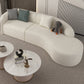 Contemporary 23.62 "/27.55" H White Wool Curved Sofa for Living Room