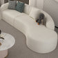 Contemporain 23,62 "/27,55" H Sofa courbe en laine blanche pour le salon