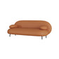Contemporary 29.52" H Orange Faux Leather Pillow Top Arm Sofa