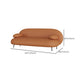 Contemporary 29.52" H Orange Faux Leather Pillow Top Arm Sofa